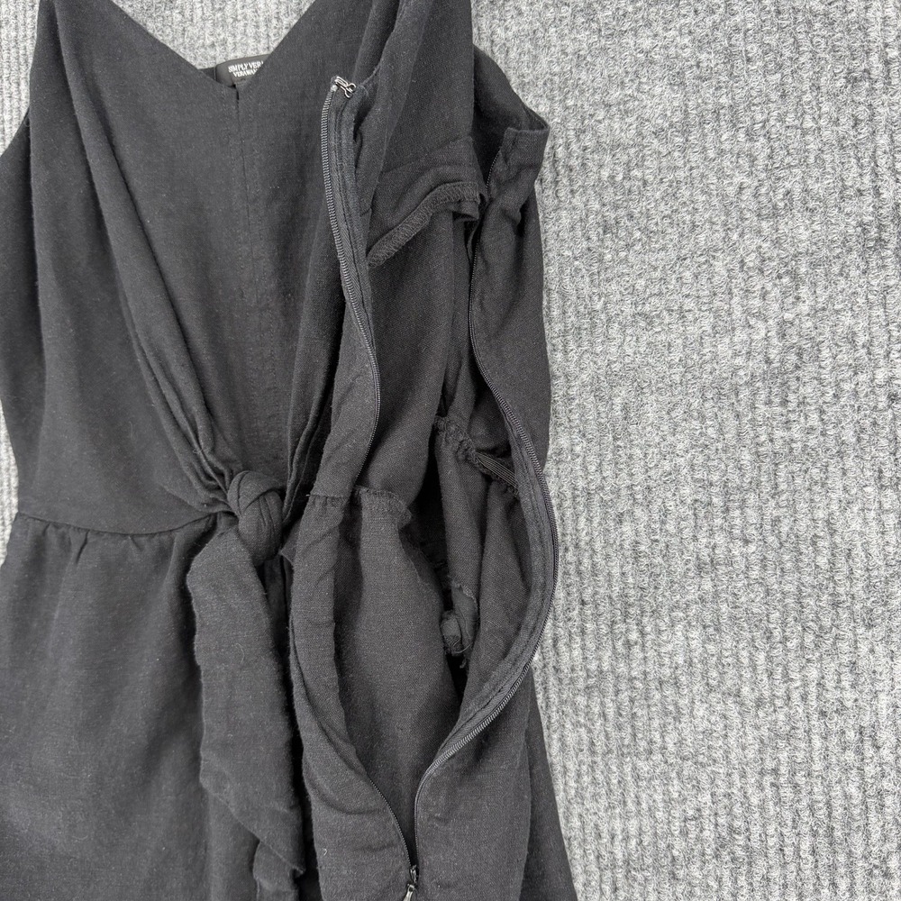 Simply Vera linen blend black wide leg jumpsuit minimalist chic elegant timeless - Picture 8 of 13